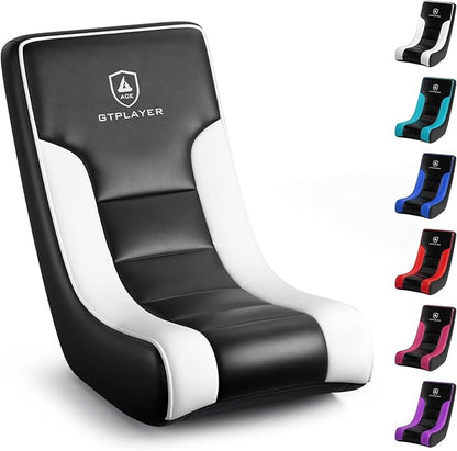 GTPLAYER Floor Rocker Gaming Chair – Adjustable Angle Limiter, Ultra Lightweight Ergonomic Floor Rocking Game Seat for Gaming and Lounging, White