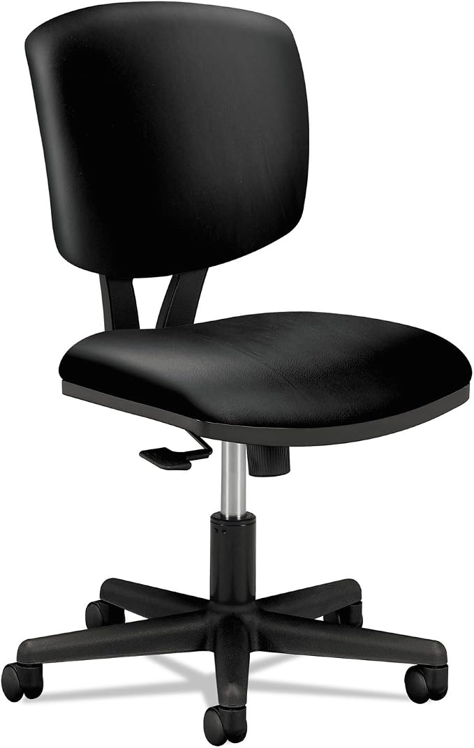Volt Series Task Chair with Synchro-Tilt, Black Leather