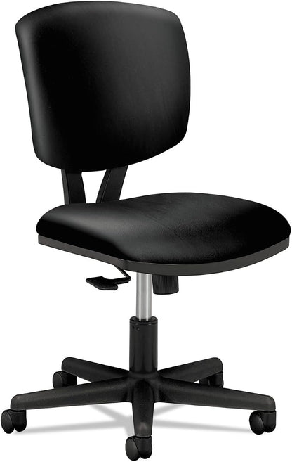 Volt Series Task Chair with Synchro-Tilt, Black Leather