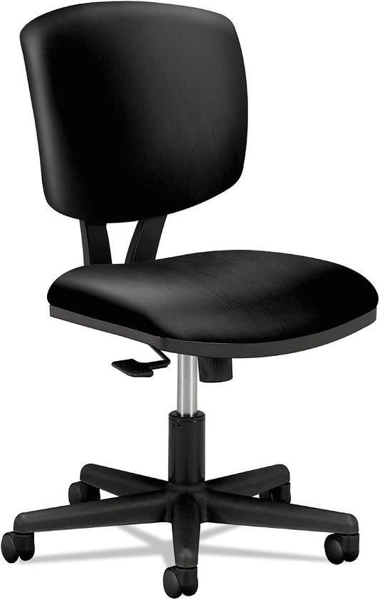 Volt Series Task Chair with Synchro-Tilt, Black Leather