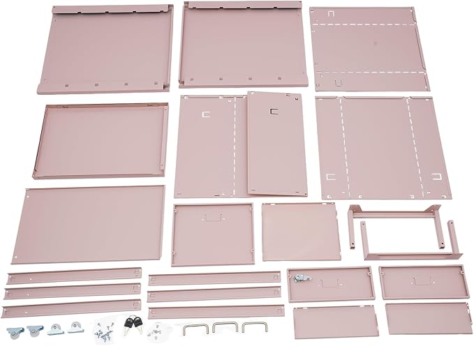 3-Drawer Vertical File Cabinet, 11*16*18.3in Rolling File Cabinet, Mobile Organizer Storage Cabinet with Lock, Office Filing Storage Cabinet Under Desk fits A4 Size, for Home Office (Pink)