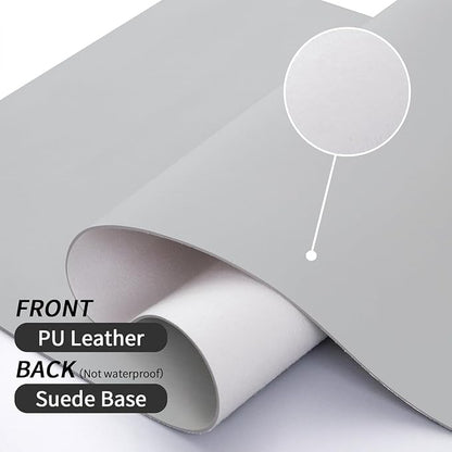 Bloss Large Desk Pad, 47.2" x 24" Desk Mat, Desk Pads on Top of Desks, Computer Mat Non-Slip, Desk Blotter Waterproof, Easy to Clean - Light Grey