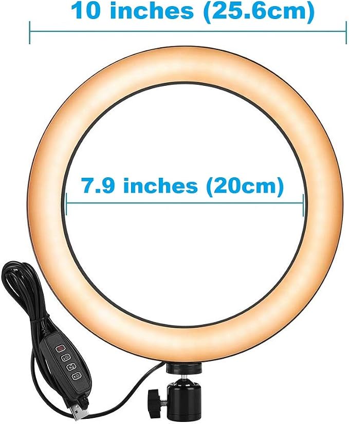Webcam Light, Ring Light for Logitech Webcam C920,C922x,C930e,Brio 4K,C925e,MX Brio 4K,StreamCam,Brio 500,C615 1/4'' Screw Hole- 10'' Light (Without Tripod and Stand)