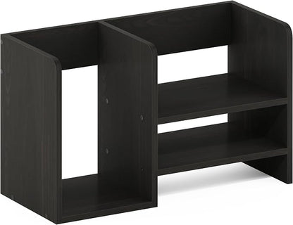 Furinno Hermite Wood Desktop Book and Home Office Supplies Storage Organizer, Espresso