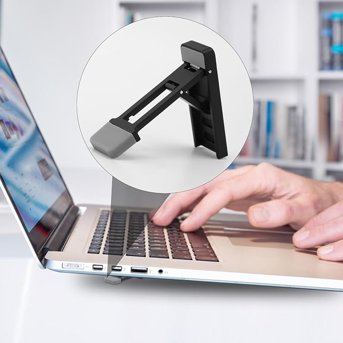 Gosknor 2pcs Foldable Keyboard Riser Stand for Desk, Adjustable Tilt & Portable Mini Laptop Feet Ergonomic Computer Keyboard Lift with Anti-Slip Pads Office Accessories (Black)