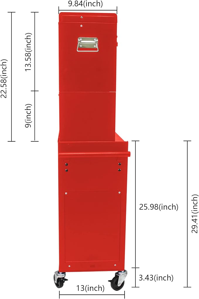 RYH 6 Drawers Rolling Tool Chest & Tool Box on Wheels | Heavy Duty Metal Cart with Ball Bearing Drawers | Fits US General Tool Box for Garage Storage (Red, 6 Drawers 3 in 1/51.99" H × 20.87" W)