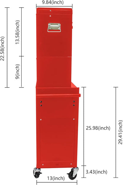 RYH 6 Drawers Rolling Tool Chest & Tool Box on Wheels | Heavy Duty Metal Cart with Ball Bearing Drawers | Fits US General Tool Box for Garage Storage (Red, 6 Drawers 3 in 1/51.99" H × 20.87" W)