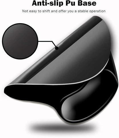 DOOKE Ergonomic Mouse Pad with Wrist Support and,Mouse Pads with Non-Slip PU Base for Home Office Working Studying Easy Typing & Pain Relief Black