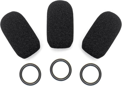 Mic Muff Compatible with Lightspeed Zulu 3 Headset, Sierra, Tango, PFX - 3 Foam Mic Covers + 3 O-Rings Kit