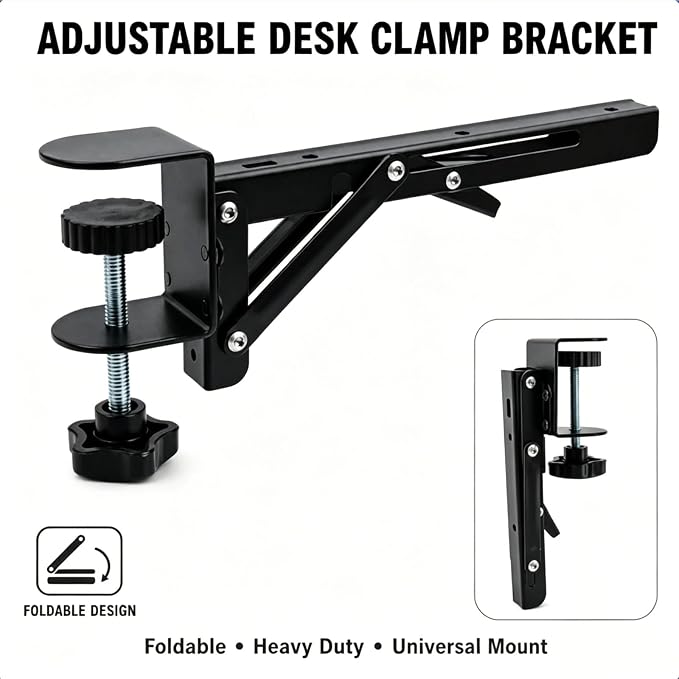 2PCS Black Desk Extender Foldable Keyboard Tray with Screws for Workstation Organizer Office and Home