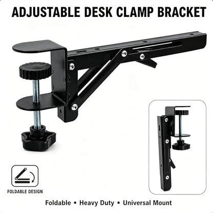 2PCS Black Desk Extender Foldable Keyboard Tray with Screws for Workstation Organizer Office and Home