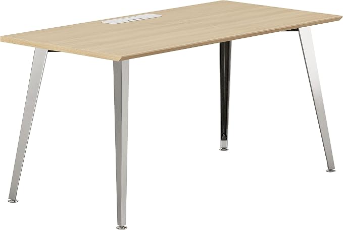Branch Office Desk - Modern Home Office Desk - Efficient Cable Management and Fast Assembly - Compact Workstation for Home or Apartment - 48” Woodgrain Top - Mirror Base