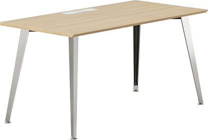 Branch Office Desk - Modern Home Office Desk - Efficient Cable Management and Fast Assembly - Compact Workstation for Home or Apartment - 48” Woodgrain Top - Mirror Base