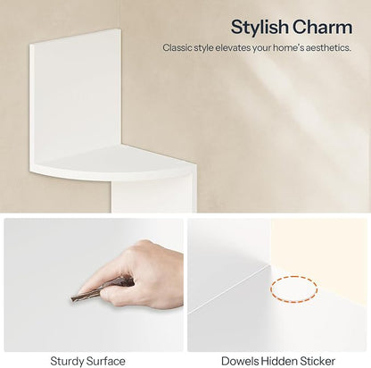HOOBRO Corner Shelf Wall-Mounted, Set of 2 Floating Corner Shelves for Wall, 5-Tier Corner Bookshelves for Living Room, Bedroom, Bathroom, Home Office, White WT26BJP201