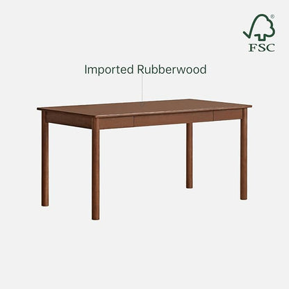 100% Solid Wood Desk, Home Office Writing Desk, Mid Century Modern Computer Desk with Drawers for Study Living Room 47" W