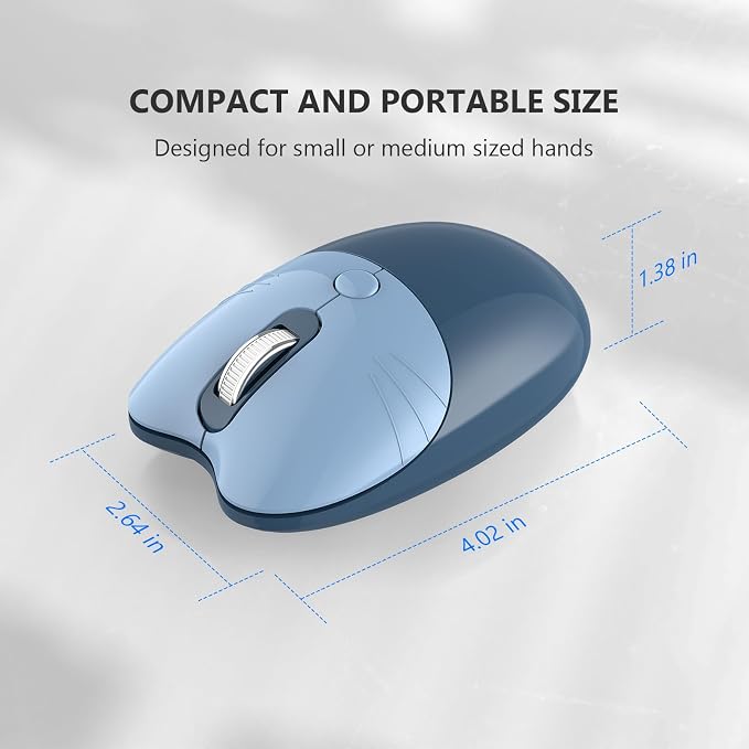 MOFII Wireless Keyboard and Mouse Combo, 2.4 GHz Full-Size Retro Round Keyboard and Mouse, Plug and Play, 8 Multimedia & Shortcut Keys for Mac, Windows, Laptop/Desktop/PC - Blue Gradient