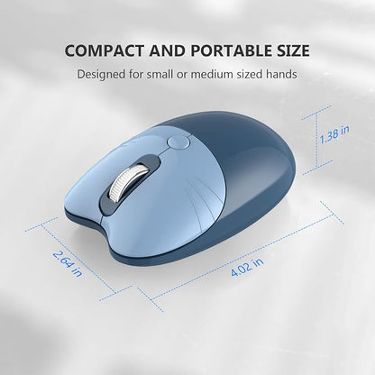 MOFII Wireless Keyboard and Mouse Combo, 2.4 GHz Full-Size Retro Round Keyboard and Mouse, Plug and Play, 8 Multimedia & Shortcut Keys for Mac, Windows, Laptop/Desktop/PC - Blue Gradient