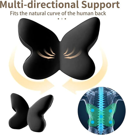 Memory Foam Lumbar Support Pillow,Back Support for Office Chair,Back Pillow for Chair,Ergonomic Lower Back Cushion for Desk Chair,Computer Chair,Gaming Chair and Car Seat,Washable Cover（Black）