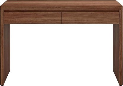 Henn&Hart 48" Modern Rectangular Wooden Home Office Desk Computer Desk Writing Table with 2 Storage Drawers for Home Office, Medium Walnut