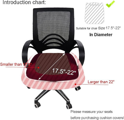 Smiry Stretch Jacquard Office Computer Chair Seat Covers, Removable Washable Anti-dust Desk Chair Seat Cushion Protectors - Navy Blue