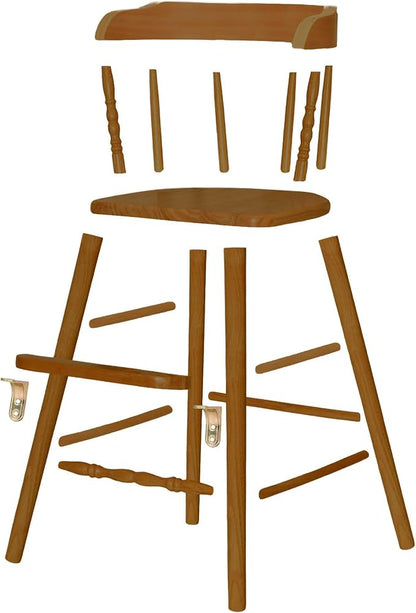 Sargents Sons Parawood Amish Youth Chair with Armrest and Footrest - Disassembled DIY Walnut