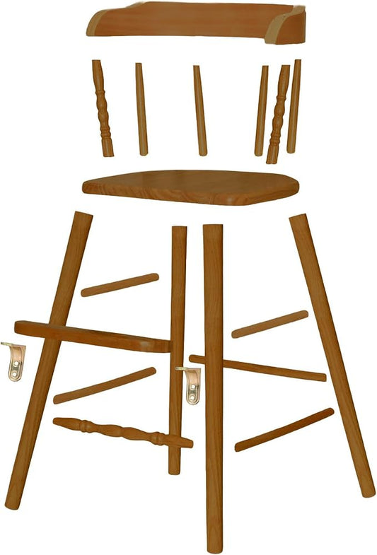 Sargents Sons Parawood Amish Youth Chair with Armrest and Footrest - Disassembled DIY Walnut