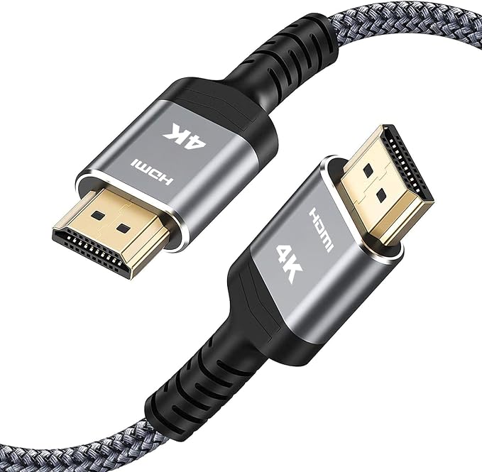 Highwings HDMI Cable 10 FT 4K@60Hz HDR Braided HDMI 2.0 Cord, High Speed with Ethernet/ARC, Ultra HD, 2K, 1080P, 3D, HDCP 2.2, Compatible for PS-5/4/ 3/ HDTV/Monitor/Projector/Streaming Media