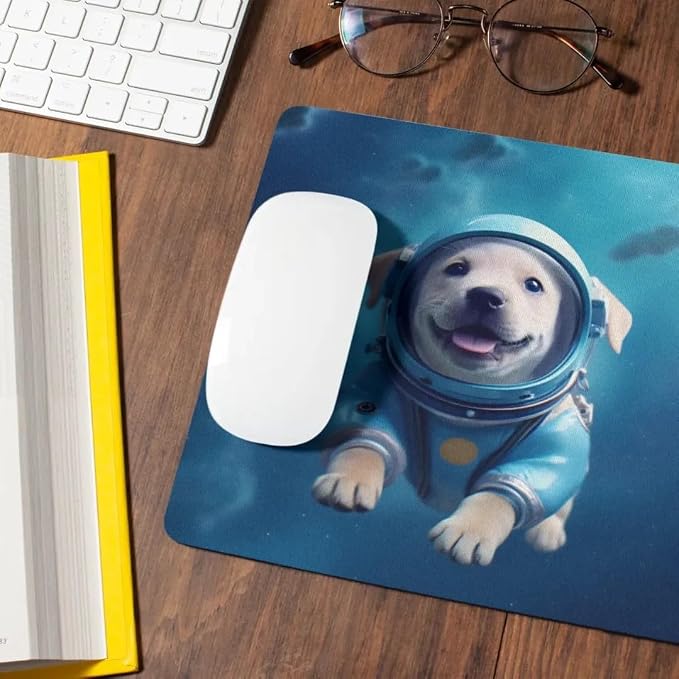 Mouse Pad Labrador Retriever Astronaut Dog in Space Mouse Pad Puppy floating in Space for Home Office Work Desk Computer Desktop Laptop for Dog Lovers
