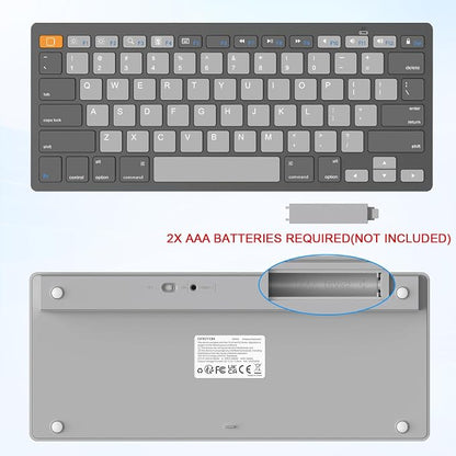 OMOTON Ultra-Slim Bluetooth Keyboard for iPad 11th/10th/9th/8th/7th, iPad Pro/Air/Mini and iPhone Series, Wireless iOS Keyboard with 12 Multimedia Keys for Office, School, Orange & Gray & Deep Gray