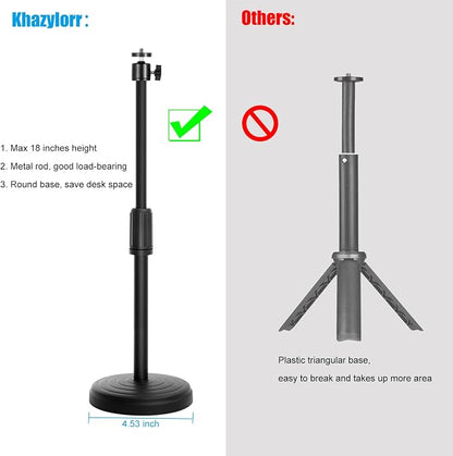 Webcam Stand, 22 Inch Height Adjustable Webcam Mount Computer Camera Stand for Desk Web Cam Stands Arm Holder for Logitech webcams C920 C922 C925e C922x C930e C930 C615 Brio