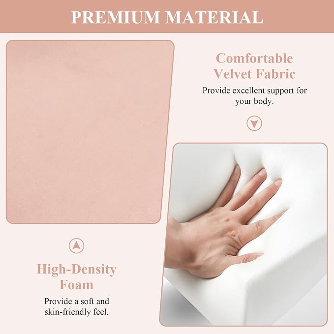 NIOIIKIT Home Office Chair, Velvet Upholstered Task Chair with Woven Open Back, 360° Swivel Desk Chair with Wheels, Adjustable Vanity Chair, Computer Chair for Office, Studio (Pink)