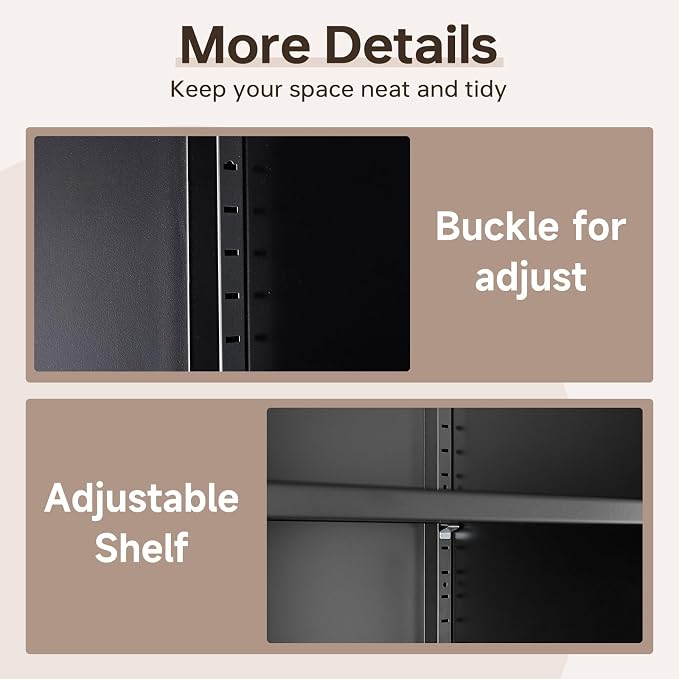 Metal File Cabinets, Lateral Filing Cabinet with 3 Drawers, 65" H File Caninet for Home Office, Office Storage Caninets with Adjustable Shelves for Letter/Legal / A4 - Assembly Required