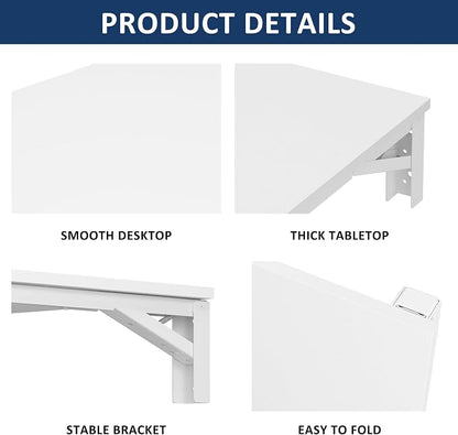 Need Small Fold Down Table Wall Mounted Heavy Duty Small Folding Wall Table Length 30 inches Width 20 inches Perfect Addition to Laundry Room/Home Bar/Kitchen & Dining Room AC15DW(7650)