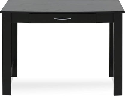 FURINNO Jaya Writing Desk For Residential Use With DrawerBlack, Blackwood, Large