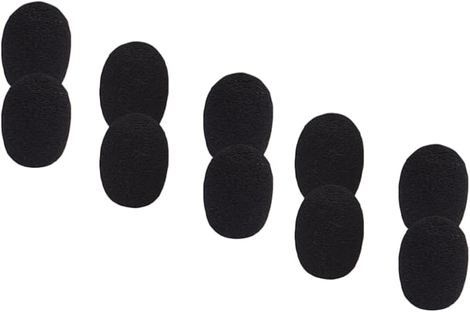 Sunmns 10 Pack Mini Small Size Lapel Headset Microphone Windscreen Foam Cover, Black