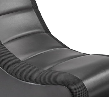 The Crew Furniture Classic Video Rocker Gaming Chair, for Kids and Teens, PU Faux Leather & Polyester Mesh, Black/Black