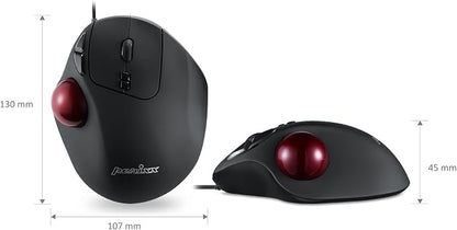 Perixx Perimice-517 Wired Trackball USB Mouse, 7 Button Design, Build-in 1.34 Inch Trackball with Pointing Feature