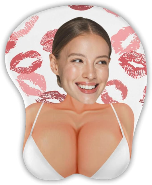 Custom Face Funny & Naughty Personalized Photo 3D Mouse Pad, Custom Face Sexy Body 3D Mouse Pad for Naughty Couple Funny Coworkers Troll, Adult Jokes Gifts for Couple Coworker Troll
