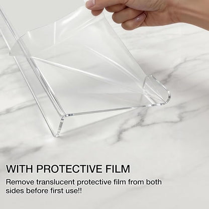 Acrylic Tilted Computer Keyboard Stand Holder, Gecnroi 16.9" x 5.7" Keyboard Riser with Silicone Anti-Slip Strip, Keyboard Tray for Easy Ergonomic Typing for Office Desk, Home, School (Clear)