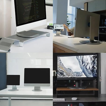 Aluminum 360° Rotation Monitor Swivel Base Computer Screen Monitor Turntable Stand Flat Panel TV Rotating Mat for iMac Laptop Potted Plants Arts Crafts Products Display Stand