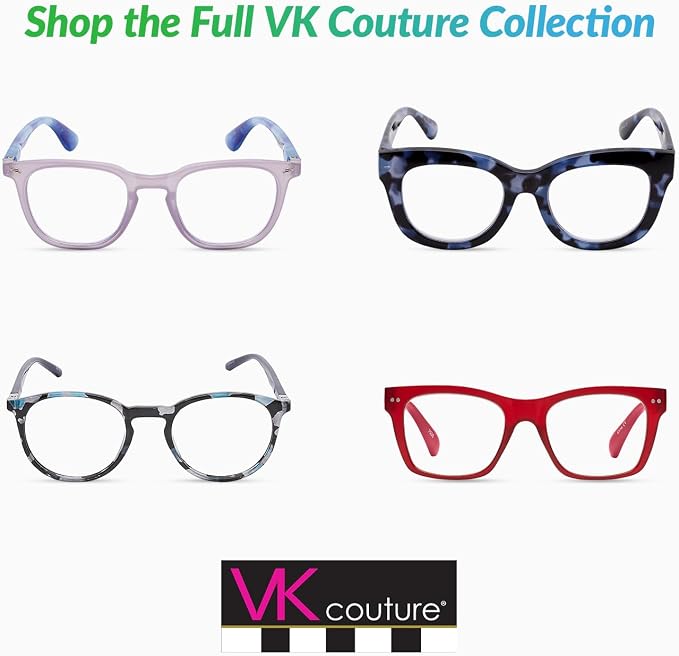 SAV VK Couture E9082 Reading Glasses For Women - Durable, Lightweight, Fashionable Readers