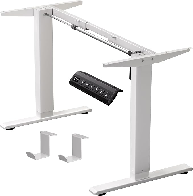 GallopFun Standing Desk Frame for 37 to 77.5’’ Desktop, Electric Height Adjustable Desk Legs, 176 lbs Motorized Desk Legs Workstation Frame with Memory Presets, White Frame Only