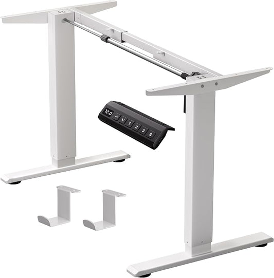 GallopFun Standing Desk Frame for 37 to 77.5’’ Desktop, Electric Height Adjustable Desk Legs, 176 lbs Motorized Desk Legs Workstation Frame with Memory Presets, White Frame Only