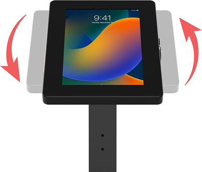 CTA Digital Thin Tall floor Stand 360 Degree Kiosk Display Tablet Holder With Charger Access & Lock for iPad 11 (A16) - Pro 11-inch M4 - Air 11-inch M3- iPad 10th Gen - Galaxy Tab & More Tablets