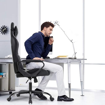 BestOffice High-Back Gaming Office Chair Racing Style Computer Desk Chair Ergonomic Executive Swivel Rolling Chair with Lumbar Support for Women, Men(Red)
