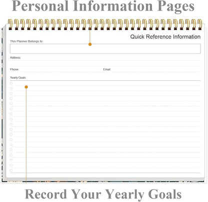 Weekly Productivity Planner - 8.5" x 11" Dashboard Desk Notepad Has 6 Focus Areas to List Tasks for Goals, Projects, Clients, Academic or Meal-Organize Your Daily Work Efficiently, 54 Weeks, Flower-C