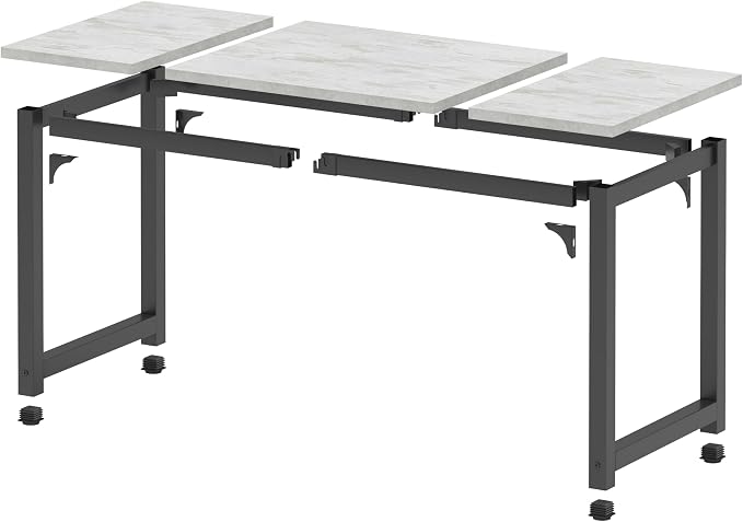 NSdirect 63" Large Computer Desk,Modern Simple Style PC Table Office Desk Wide Workstation for Study Writing,Gaming and Home Office,Extra 1" Thicker Wooden Tabletop and Black Metal Frame,White+Black