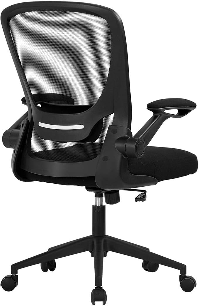 Home Office Chair Ergonomic Desk Chair Mesh Computer Chair Swivel Rolling Executive Task Chair with Lumbar Support Arms Mid Back Adjustable Chair for Men Adults, Black