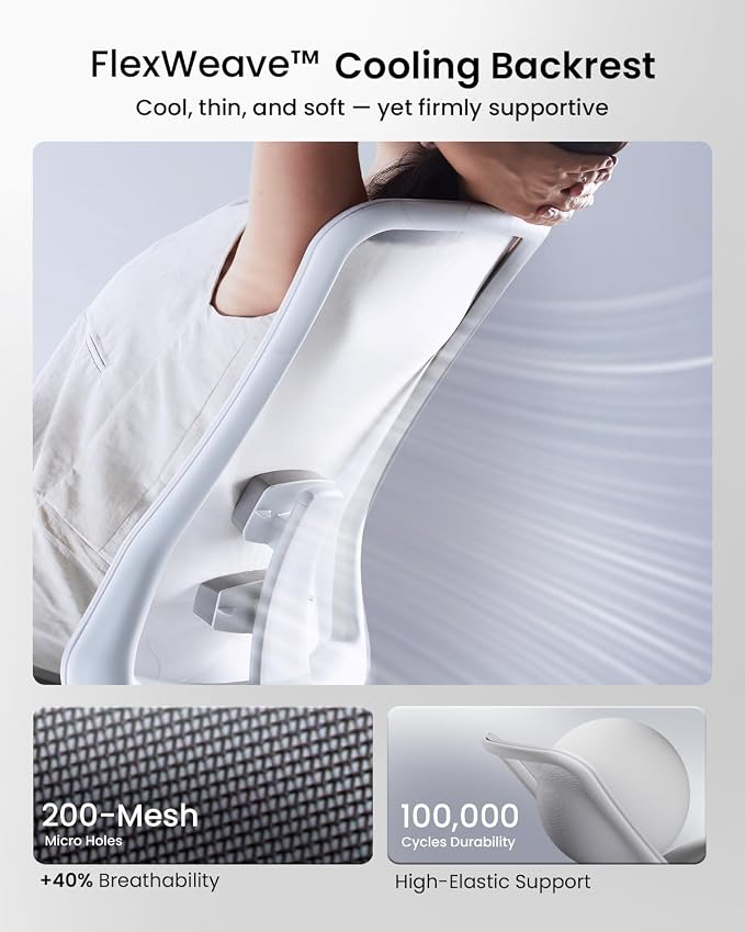 ProtoArc Ergonomic Office Chair - Flexer Pro Mesh Desk Chair with Lumbar Support for Women, Slide Seat & 4D Armrests, Tilt Lock | Stylish & Comfortable for Home Office, Computer Work - White
