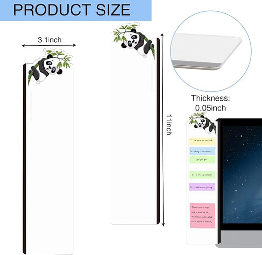 Office Desk Accessories 2pcs Multifunction Computer Monitor Memo Board - Transparent Computer Side Panel Memo Creative Monitor Side Panel Suitable for Office Home Desktop (Monitor Memo Board 15)